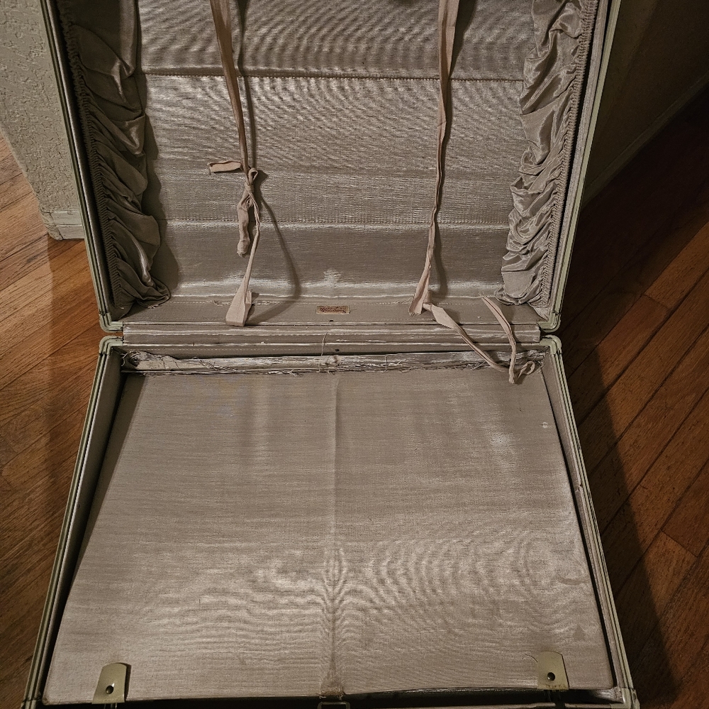 Vintage Samsonite teal hard-shell suitcase with cream trim - Picture 4 of 4